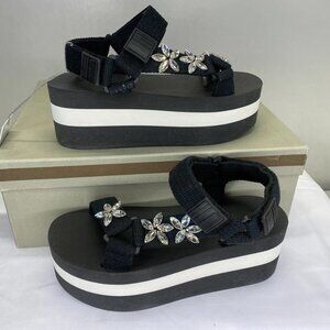 Marni Women’s Crystal-Embellished Grosgrain Platform Sandals